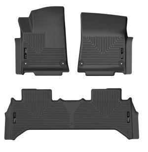 Rivian R1T Floor Mats - Front + Rear - Husky Liners - WeatherBeater - Black - 2022+